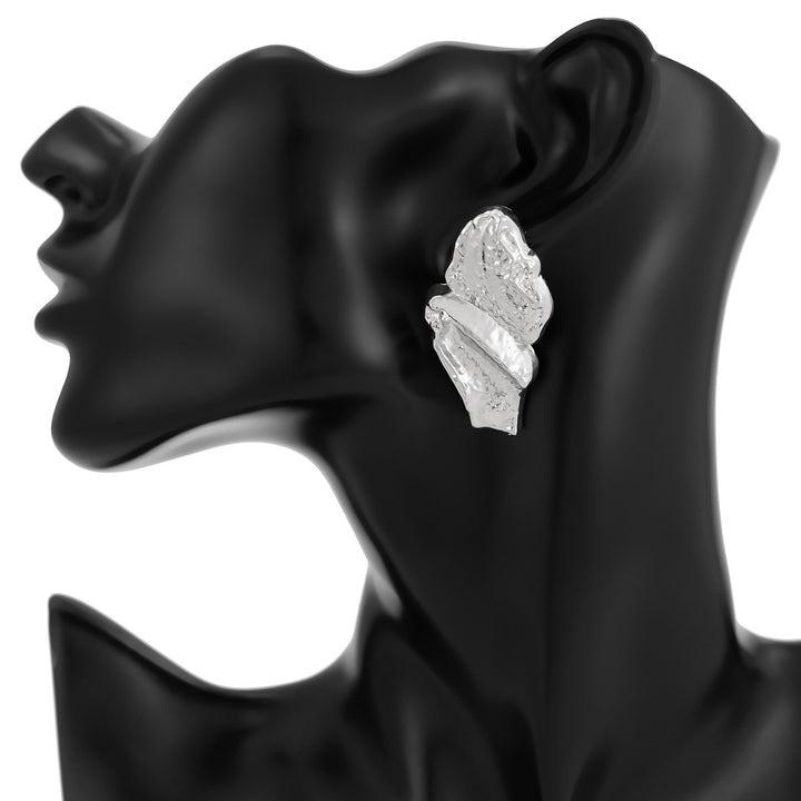 Boucles d'oreilles créoles à double couche texturée avec détail gravé – Akoma 