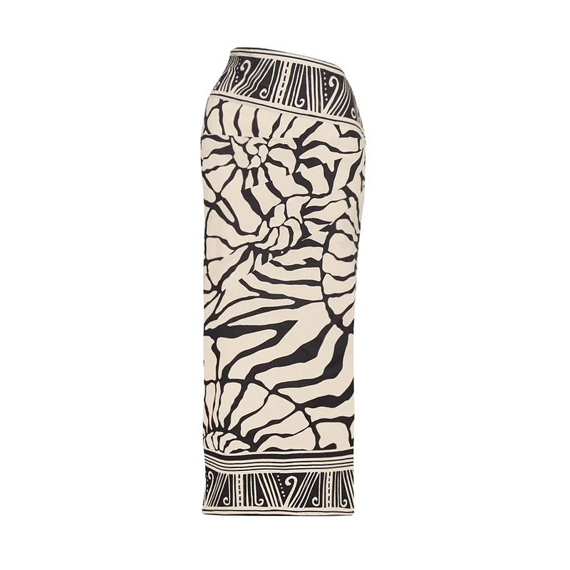 printed three-piece bikini set with cropped cover-up and sarong – ZARIA