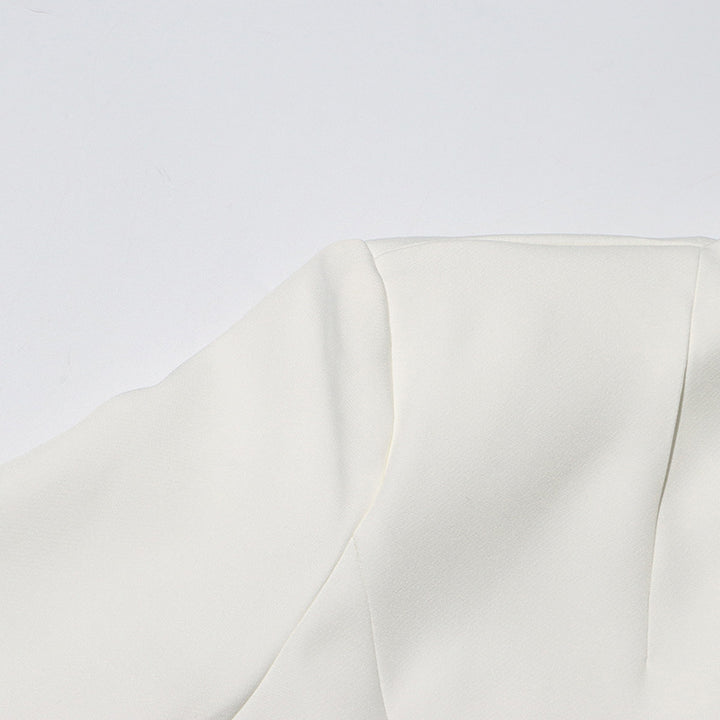 Geplooide top met uitlopende mouwen en maxi-rok set met tailleband – Rosiny 