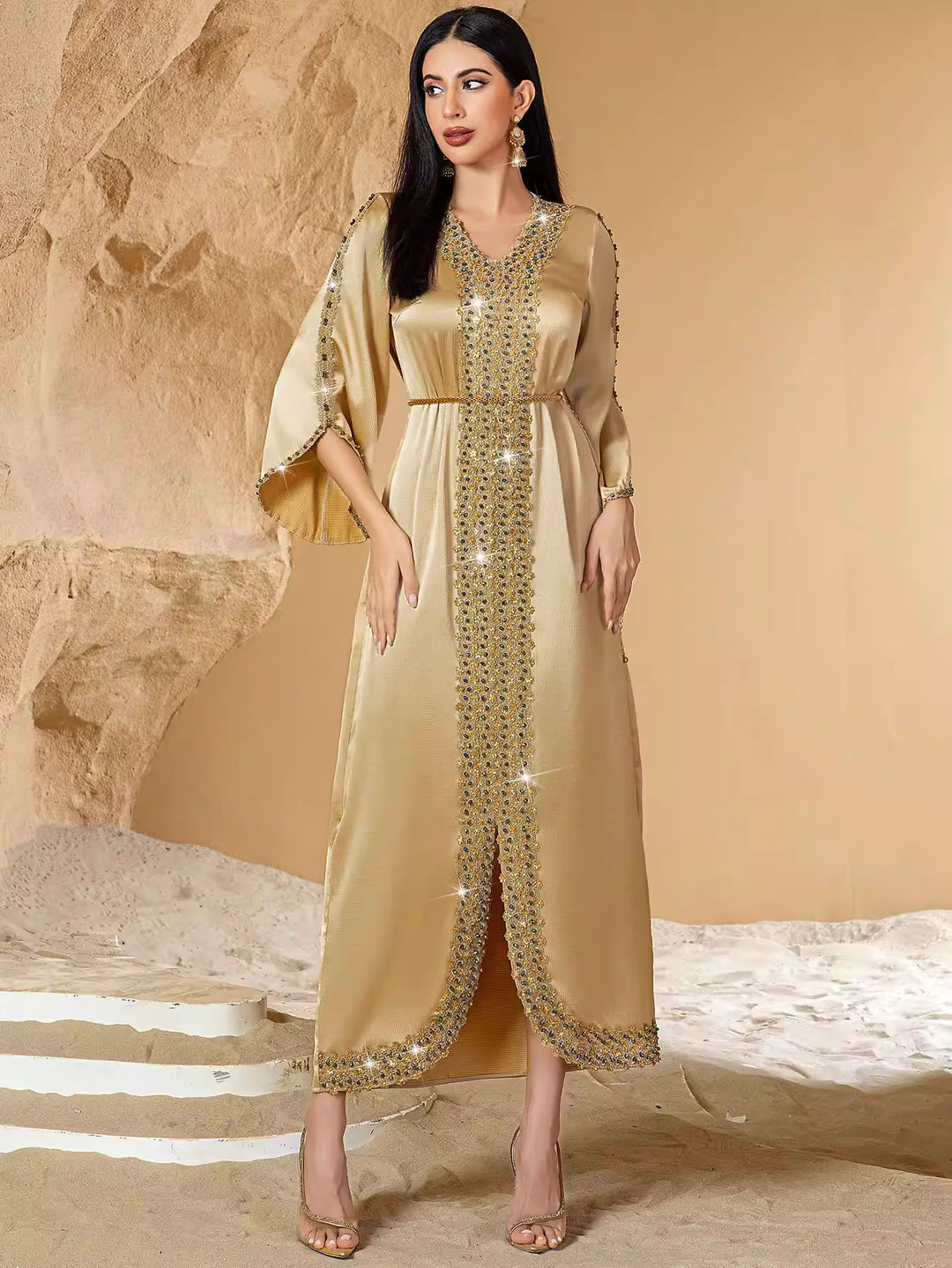 فستان ماكسي أنيق بأكمام طويلة – ليريا
