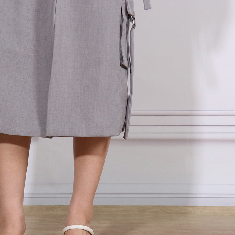 tailored long utility blazer dress with strap details – GRAYSON