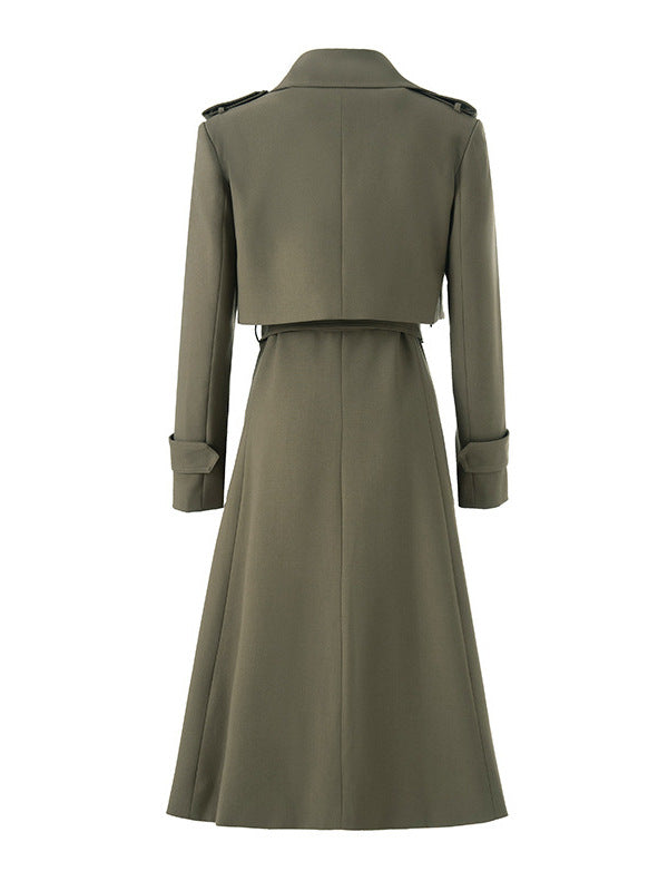 cropped-layer belted trench coat – OLIVEA