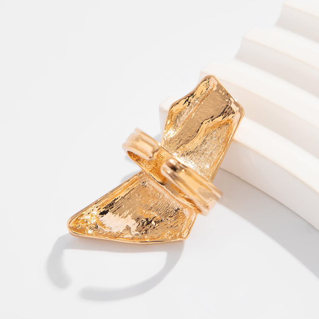 خاتم ذهبي منحوت بشريط قابل للتعديل - أوتريوا