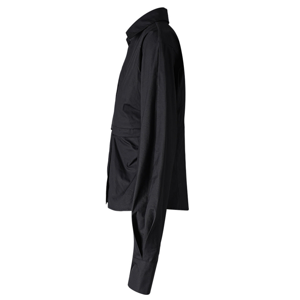 V-Neck Wrap Blouse with Cinched Waist – NOIRA