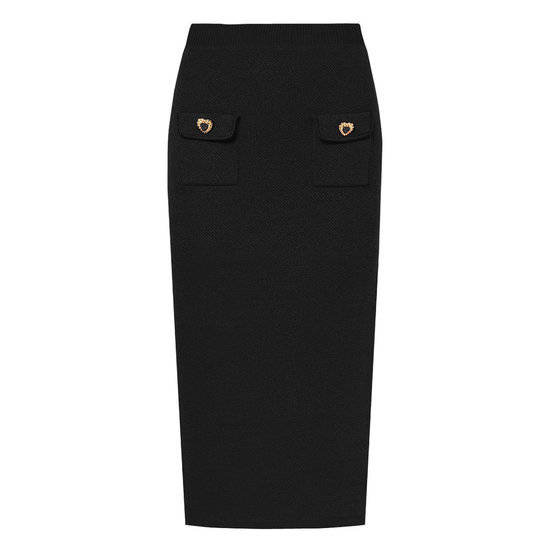 طقم محبوك من قطعتين مع أزرار على شكل قلب – أميليف