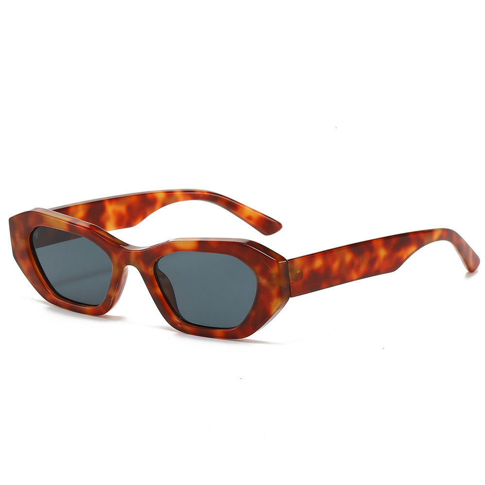 oval frame acetate sunglasses with thick temples - NOZDA
