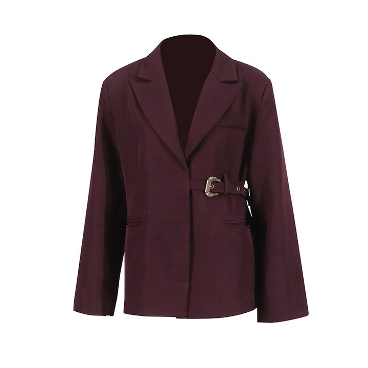 structured blazer with side buckle detail – RENÉ