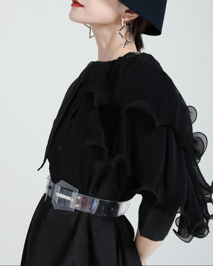 Dubbelgelaagde gestructureerde hoepeloorbellen met gegraveerd detail – Akoma 