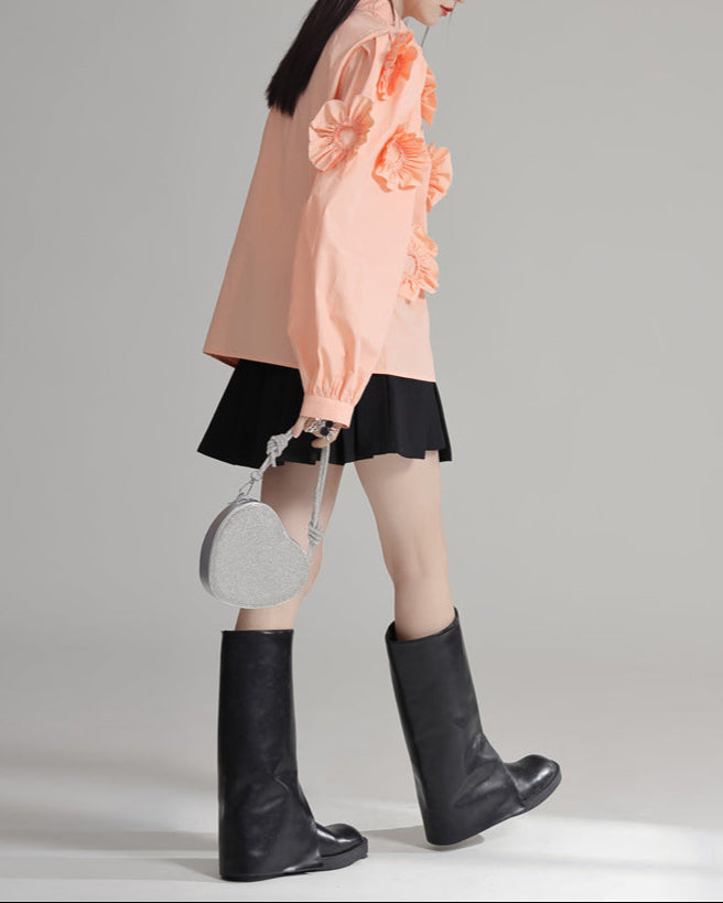 Dubbelgelaagde gestructureerde hoepeloorbellen met gegraveerd detail – Akoma 