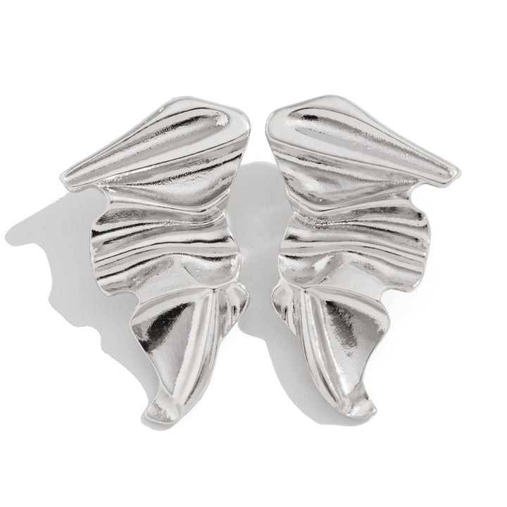 Sculptural ripple earrings with fluid silhouette - Lonwa