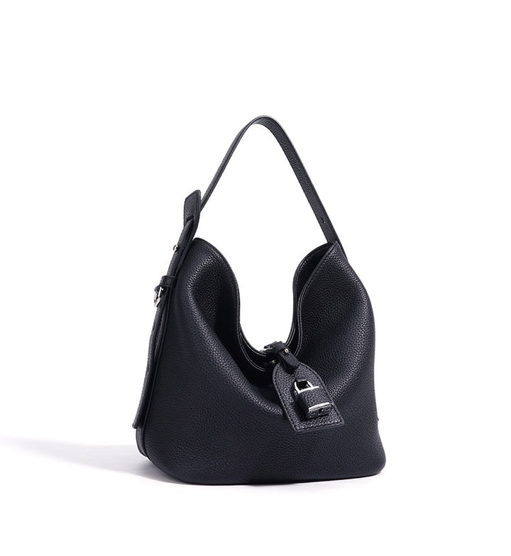 Soft Leather Shoulder Bag with Contrast Trim – SIENA