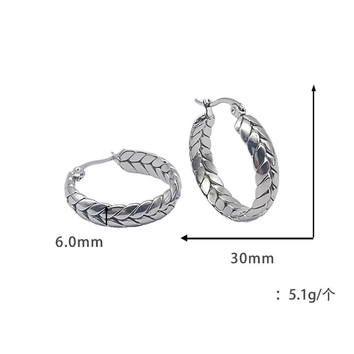 أقراط ذهبية مضفرة على شكل حلقة - سينيا