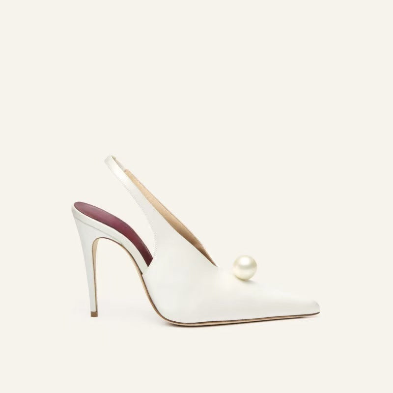slingback stiletto heels with pearl accent – COLETTE