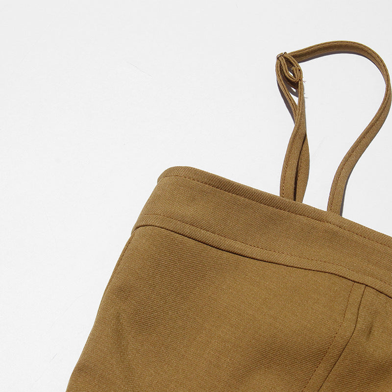 belted wide-leg jumpsuit with spaghetti straps – MARLOWE