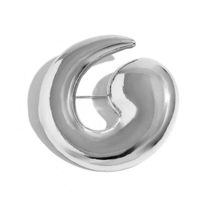 Spiral-shaped brooch with glossy finish - Lakdu