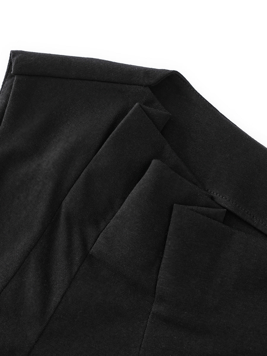 تي شيرت بدون أكمام غير متماثل مع لوحة أمامية متعددة الطبقات - معراج 