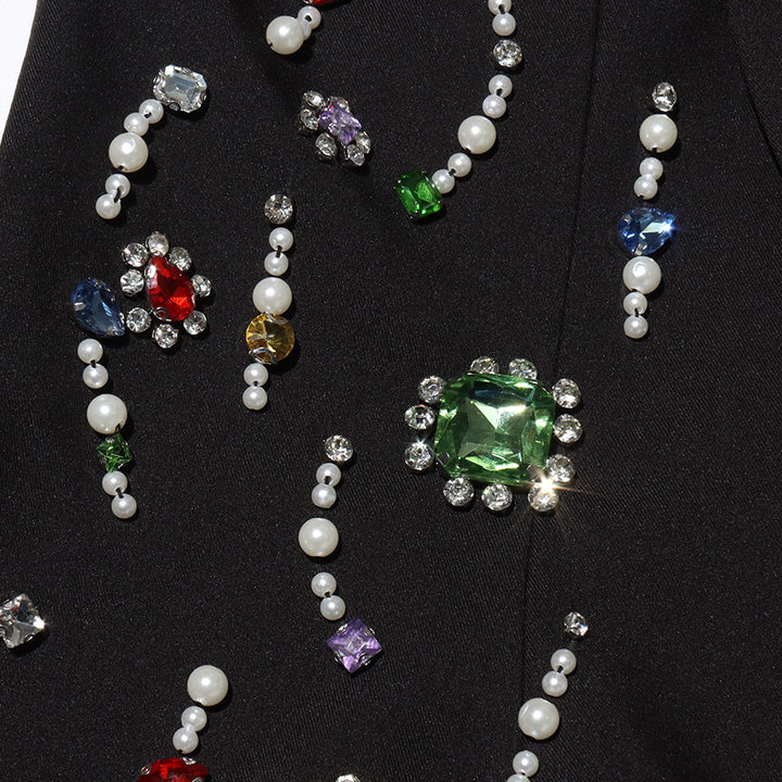 Plissiertes Oberteil mit ausgestellten Ärmeln und Maxirock-Set mit Taillengürtel – Rosiny 