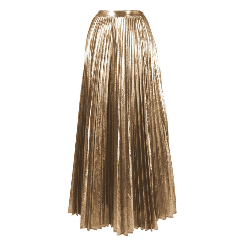 metallic cross-wrap bodice pleated maxi dress – ECLIPSE