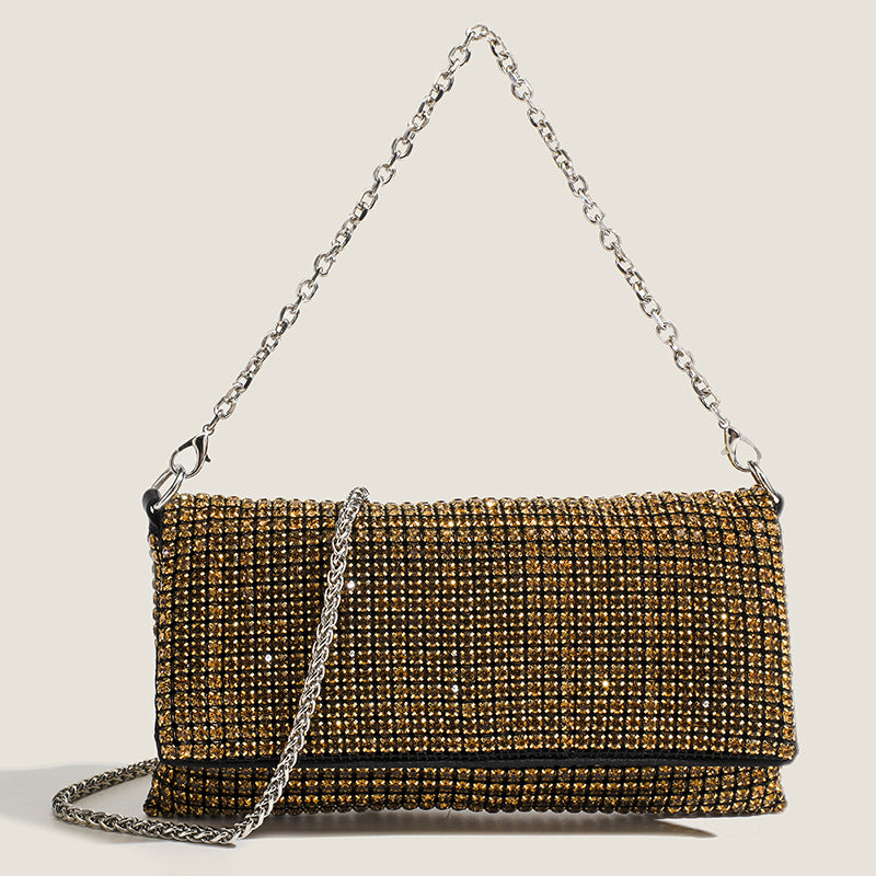 Crystal Mesh Chain Shoulder Bag - Glam