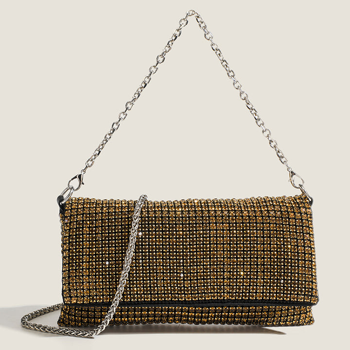 Crystal Mesh Chain Shoulder Bag - Glam