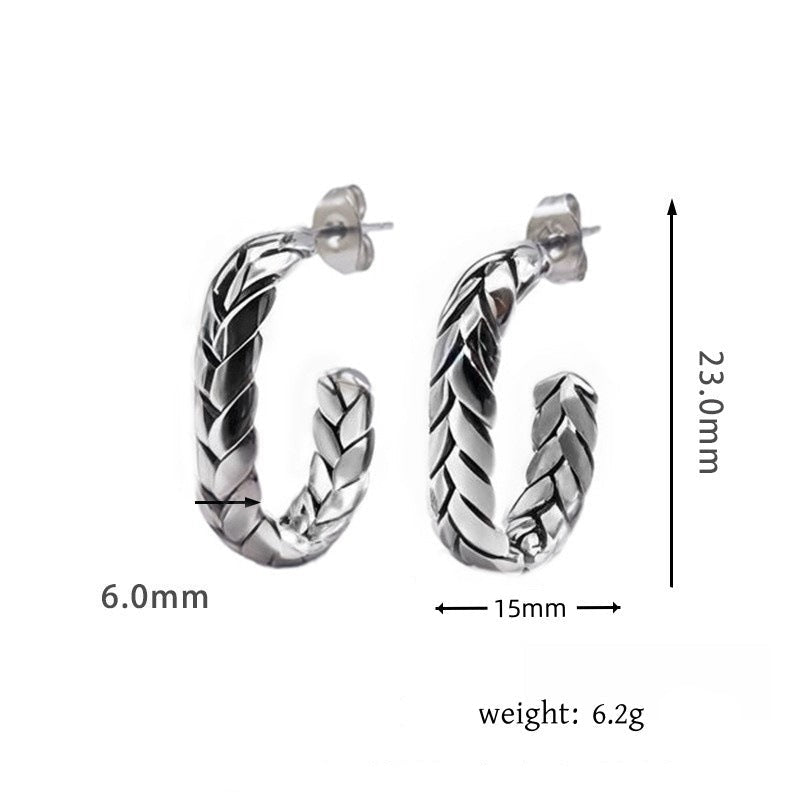 أقراط ذهبية مضفرة على شكل حلقة - سينيا