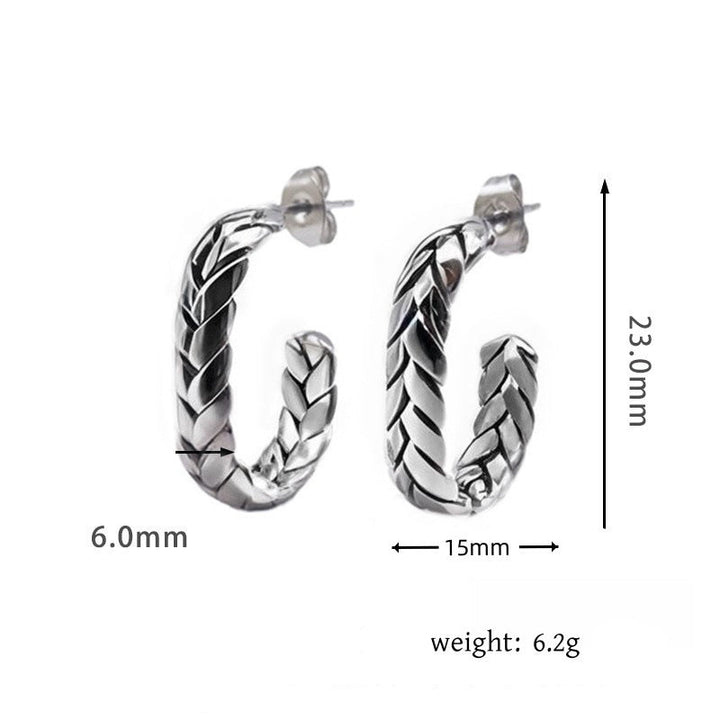 أقراط ذهبية مضفرة على شكل حلقة - سينيا