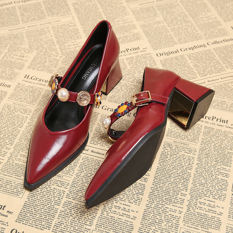 pointed-toe pumps with embellished strap – AURELIANDU