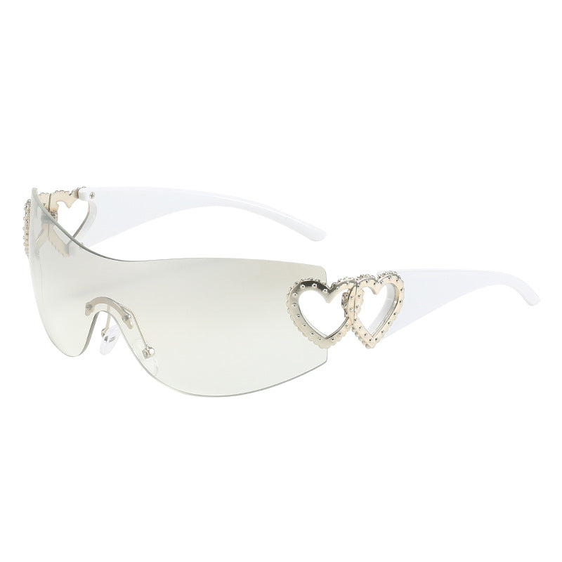 shield sunglasses with heart metal detail - VALENTINA
