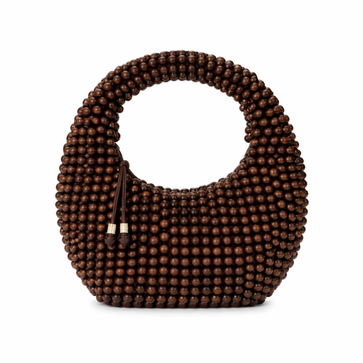 beaded hobo shoulder bag with rounded handle – CURVE