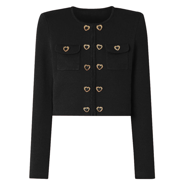 طقم محبوك من قطعتين مع أزرار على شكل قلب – أميليف