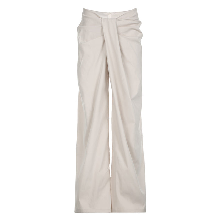 Wide-leg trousers with knot waist detailing - Aprino