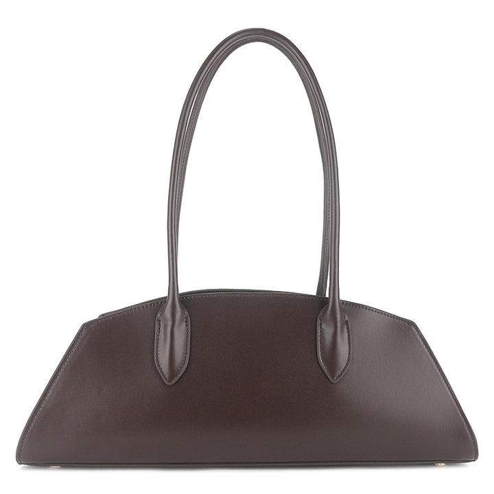 sleek half-moon leather tote with elongated handles – VELORA