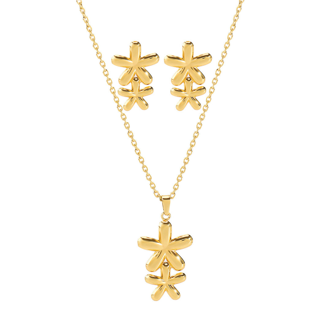 gold-plated geometric pendant jewelry sets in assorted designs – MIRA