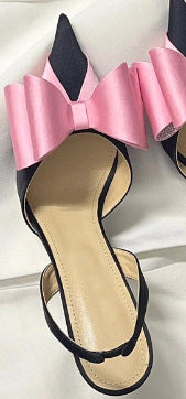 Slingback pointed-toe heels with bow detail - Fotji
