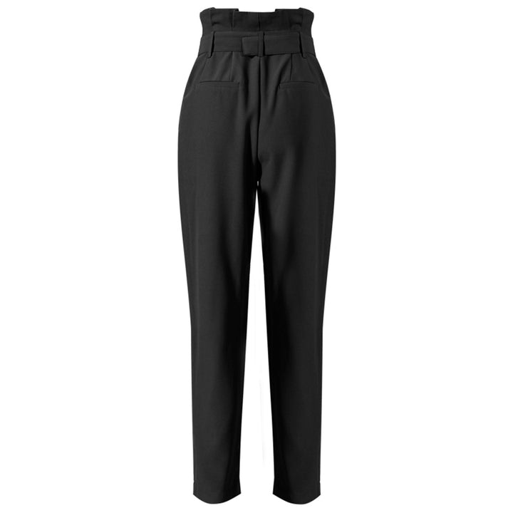 long sleeve cropped bustier top with belted tapered pants - MILAXI