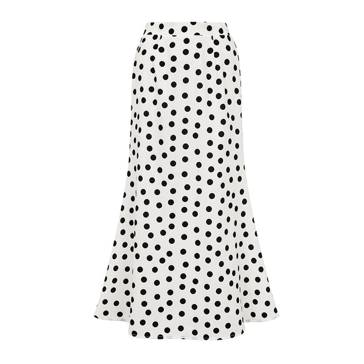 one-shoulder polka dot swimsuit with matching midi skirt – MONROE