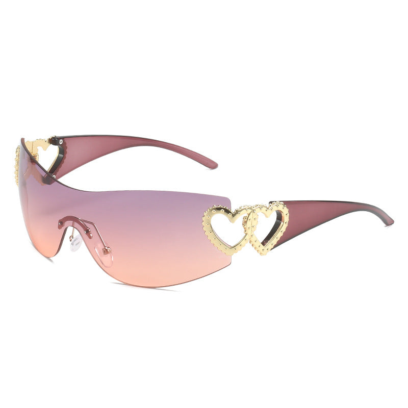 shield sunglasses with heart metal detail - VALENTINA