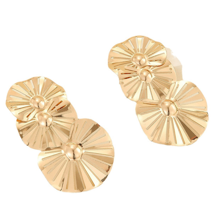 Boucles d'oreilles créoles à double couche texturée avec détail gravé – Akoma 