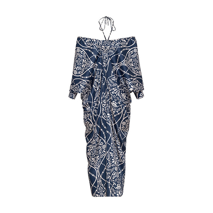 embellished strap one-piece with printed cover-up – ORNAMENT