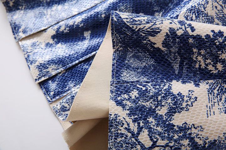 belted trench dress with pastoral print – Edwdene