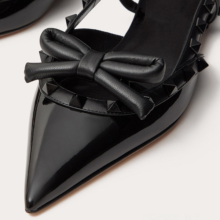 studded bow-detail pointed flats – VERAZIA