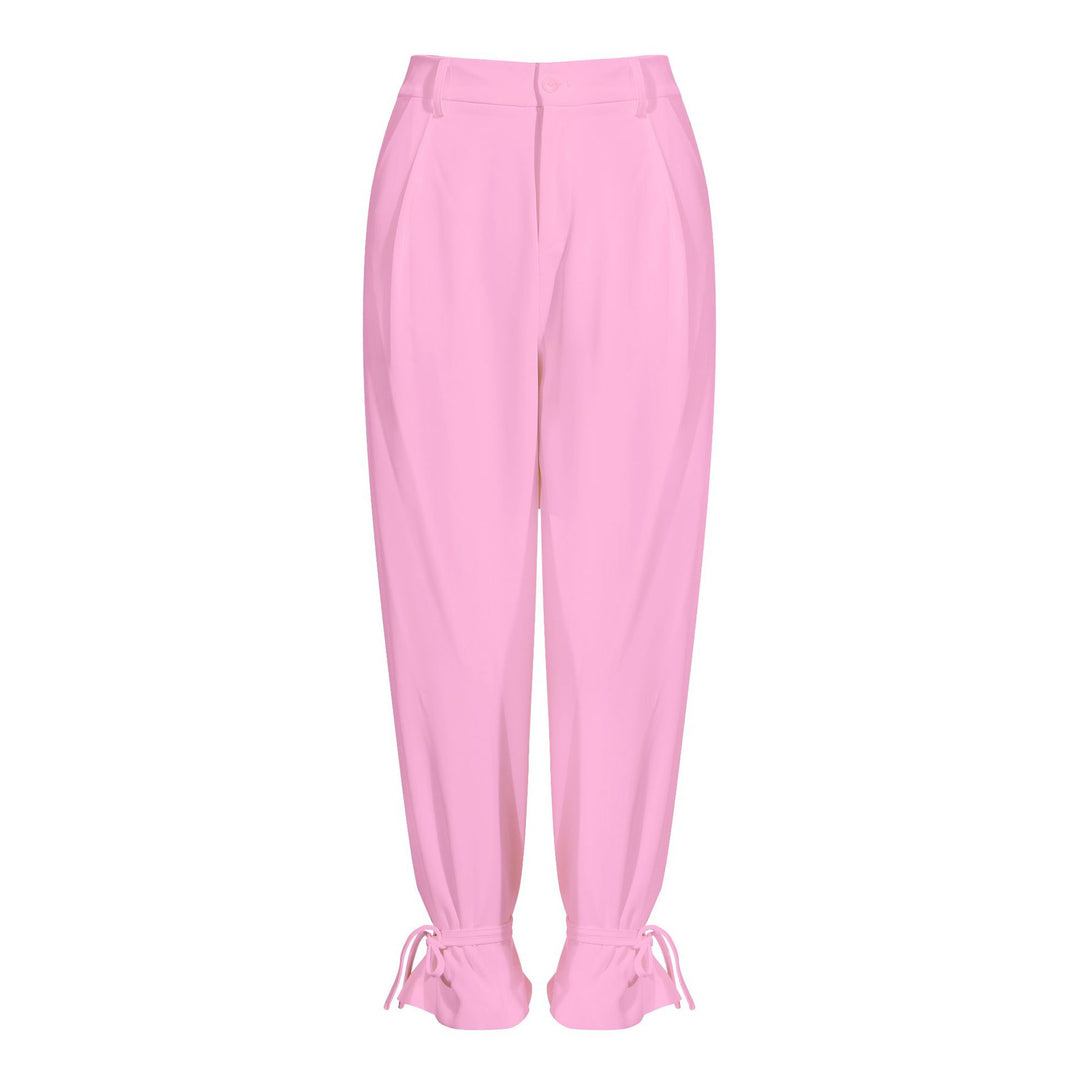 belted blazer and tapered pants set - RIVERAZY