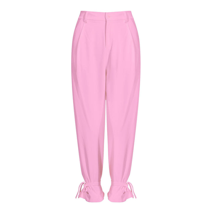 belted blazer and tapered pants set - RIVERAZY