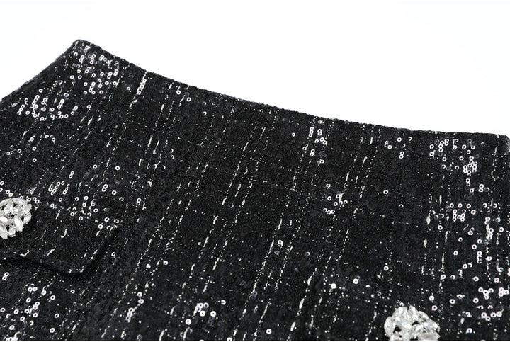 Haut à manches évasées plissées et ensemble jupe longue avec ceinture à la taille – Rosiny 