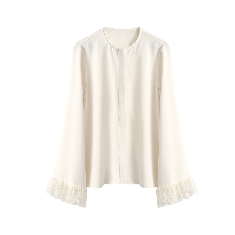 Elegant Lace Cuff Blouse - Timeless