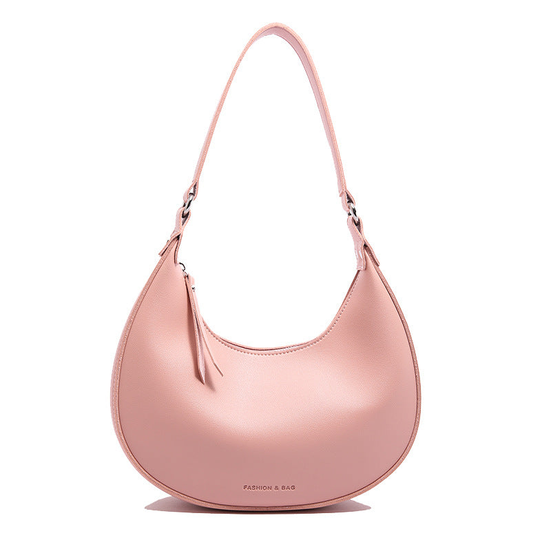 smooth crescent shoulder bag with adjustable strap – LUMINA