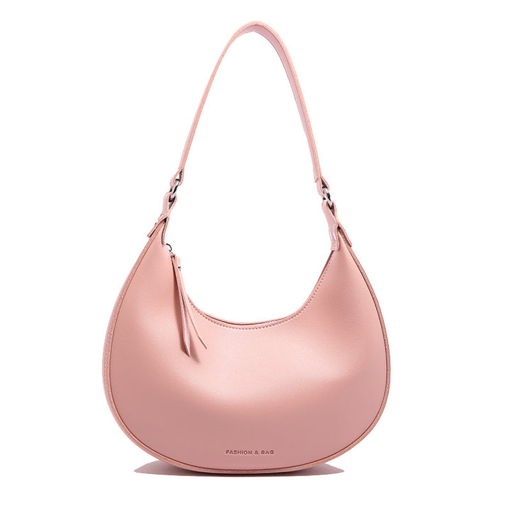 smooth crescent shoulder bag with adjustable strap – LUMINA