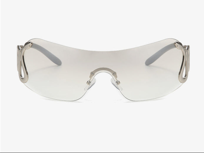 wraparound shield sunglasses with sculptural snake arms - SERPENZEX