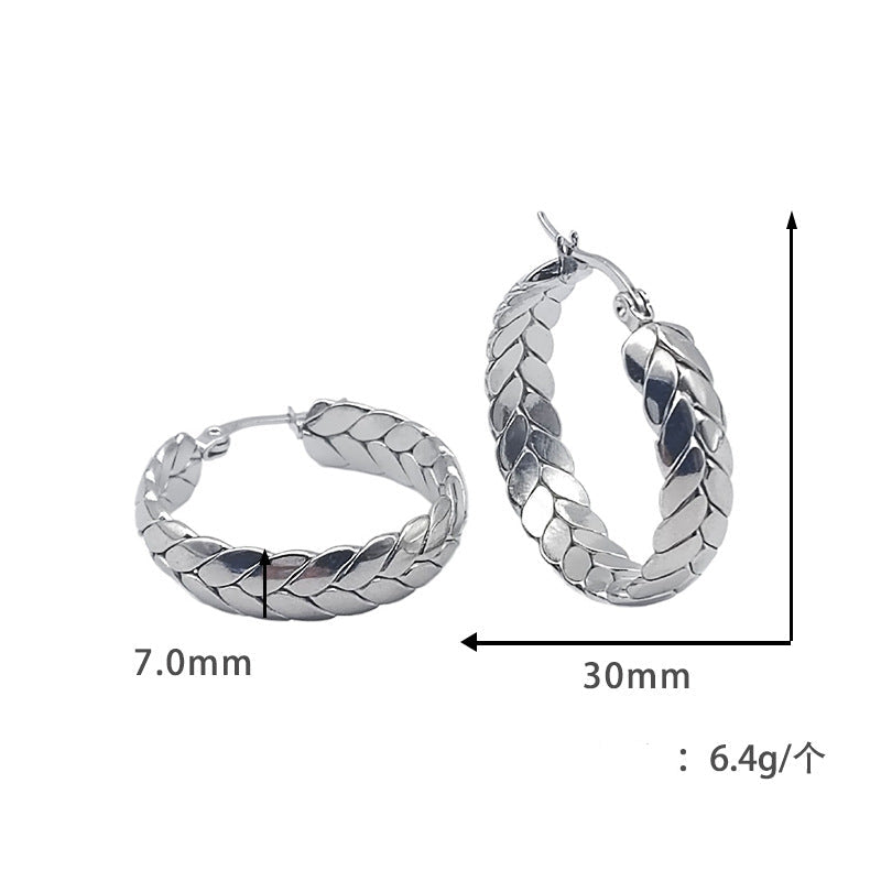 أقراط ذهبية مضفرة على شكل حلقة - سينيا