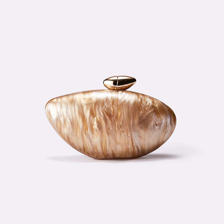Rounded clutch with gold clasp - Osdi